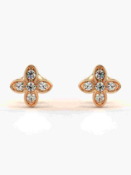 Valanova - Hallmarked 9K Rose Gold and Certified Lab Grown Diamond 0.36cts Stud Earrings