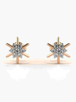 Valanova - Hallmarked 9K Rose Gold and Certified Lab Grown Diamond 0.21cts Stud Earrings
