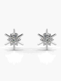 Valanova - Hallmarked 9K White Gold and Certified Lab Grown Diamond 0.21cts Stud Earrings