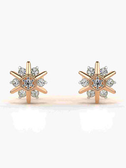 Valanova - Hallmarked 9K Rose Gold and Certified Lab Grown Diamond 0.27cts Stud Earrings