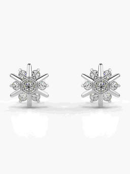 Valanova - Hallmarked 9K White Gold and Certified Lab Grown Diamond 0.27cts Stud Earrings