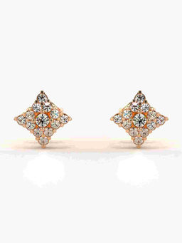 Valanova - Hallmarked 9K Rose Gold and Certified Lab Grown Diamond 0.42cts Stud Earrings