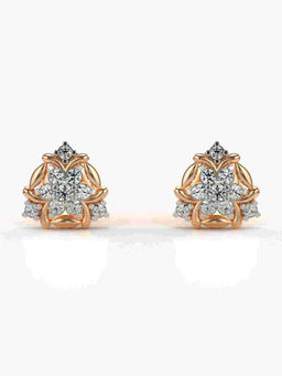 Valanova - Hallmarked 9K Rose Gold and Certified Lab Grown Diamond 0.27cts Stud Earrings