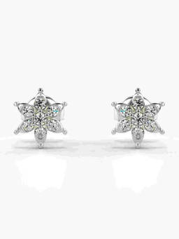 Valanova - Hallmarked 9K White Gold and Certified Lab Grown Diamond 0.21cts Stud Earrings