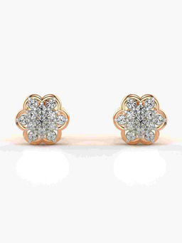 Valanova - Hallmarked 9K Rose Gold and Certified Lab Grown Diamond 0.26cts Stud Earrings