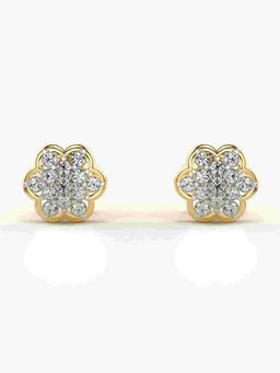 Valanova - Hallmarked 9K Yellow Gold and Certified Lab Grown Diamond 0.26cts Stud Earrings