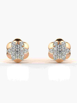 Valanova - Hallmarked 9K Rose Gold and Certified Lab Grown Diamond 0.26cts Stud Earrings