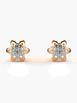 Valanova - Hallmarked 9K Rose Gold and Certified Lab Grown Diamond 0.21cts Stud Earrings