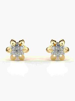 Valanova - Hallmarked 9K Yellow Gold and Certified Lab Grown Diamond 0.21cts Stud Earrings