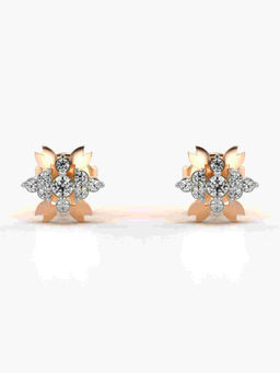 Valanova - Hallmarked 9K Rose Gold and Certified Lab Grown Diamond 0.19cts Stud Earrings