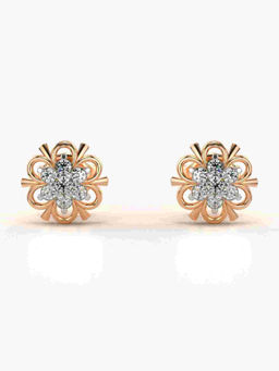 Valanova - Hallmarked 9K Rose Gold and Certified Lab Grown Diamond 0.21cts Stud Earrings