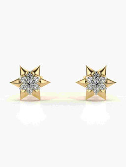Valanova - Hallmarked 9K Yellow Gold and Certified Lab Grown Diamond 0.21cts Stud Earrings