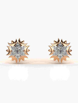 Valanova - Hallmarked 9K Rose Gold and Certified Lab Grown Diamond 0.21cts Stud Earrings