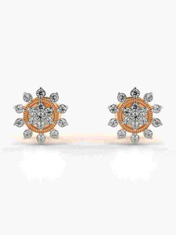 Valanova - Hallmarked 9K Rose Gold and Certified Lab Grown Diamond 0.26cts Stud Earrings