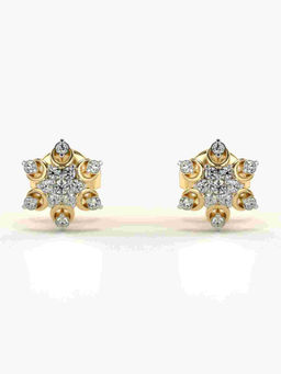 Valanova - Hallmarked 9K Yellow Gold and Certified Lab Grown Diamond 0.15cts Stud Earrings