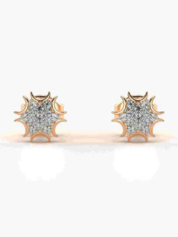 Valanova - Hallmarked 9K Rose Gold and Certified Lab Grown Diamond 0.15cts Stud Earrings