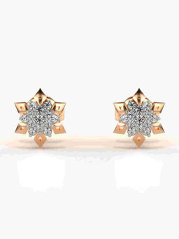 Valanova - Hallmarked 9K Rose Gold and Certified Lab Grown Diamond 0.15cts Stud Earrings