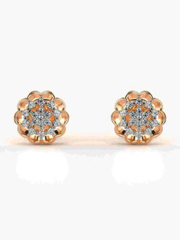 Valanova - Hallmarked 9K Rose Gold and Certified Lab Grown Diamond 0.19cts Stud Earrings