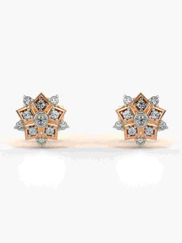 Valanova - Hallmarked 9K Rose Gold and Certified Lab Grown Diamond 0.15cts Stud Earrings