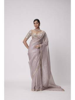 Vvani by Vani Vats - Grey Organza Saree