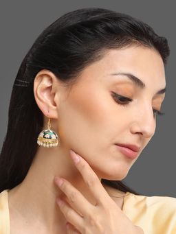 Yellow Chimes - Gold-Plated Meenakari Jhumka Earrings (Pack of 3)