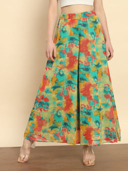 Trend Arrest - Yellow Abstract Printed Palazzo