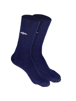 Heelium - Bamboo Crew Socks for Men - Odour Free - Thin & Light - 2 Pairs - Navy Blue