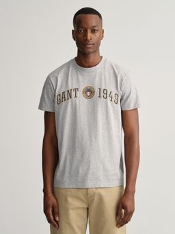 GANT - Men Grey Solid Regular Fit T-Shirt