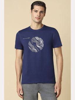 Allen Solly - Men Blue Crew Neck Printed T-Shirt