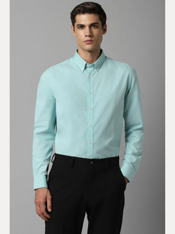 Louis Philippe - Men Blue Slim Fit Solid Full Sleeves Formal Shirt