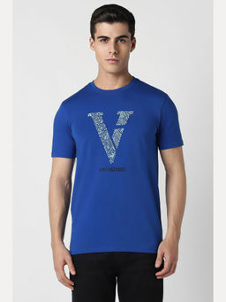 Van Heusen - Men Blue Print Crew Neck T-Shirt