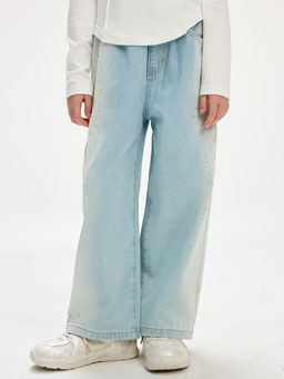 Hopscotch - Girls Blue Solid Jeans