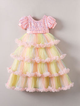 Hopscotch - Girls Multi Coloured Sequin Embellished Gown