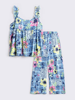 Hopscotch - 2-Piece Floral Print Blouse & Pants