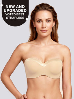 Nykd by Nykaa - The Ultimate Multiway Luxe Satin Strapless Padded Wired Bra NYB027 Satin Tan