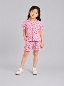 The Magic Wand - Unisex Printed Shirt and Shorts -Pink (Set of 2)