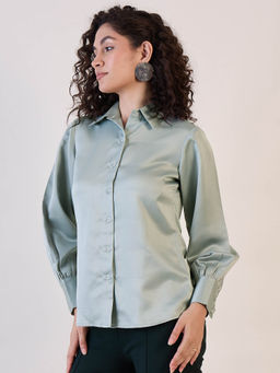 Powersutra - Sage Green Full Sleeve Regular Shirt