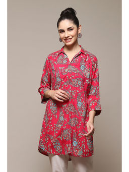 Biba - Pink Rayon Printed Tunic