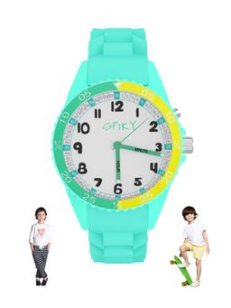 Spiky - Round 7 Multicolor LED Lights Sports Analog Watch for Kids Boys and Girls-Green