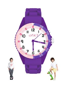 Spiky - Round 7 Multicolor LED Lights Sports Analog Watch for Kids Boys and Girls-Purple