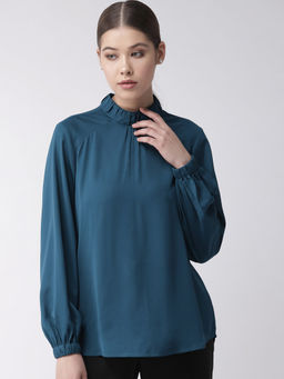 Twenty Dresses by Nykaa Fashion - Teal The Formidable Formal Top
