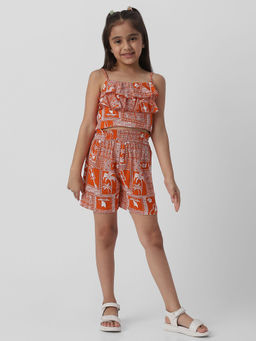 Nautinati - Girls Cotton Printed Tiered Top and Shorts (Set of 2)