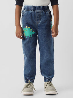 Nautinati - Boys Dino Graphic Print Denim Jeans