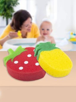 Baby Moo - Sliced Strawberry and Pineapple Bath Sponges Multi-Color (6-12 Months) (Pack of 2)