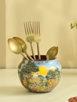 Brick Brown - Saga Cutlery Holder Caddy