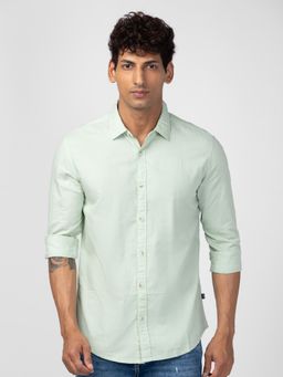 Spykar - Green Full Sleeves Shirt For Men