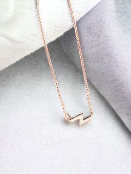 LuxeVogue - 925 Sterling Silver 18K Rose Gold Plated Necklace