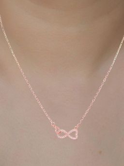 LuxeVogue - 925 Sterling Silver 18K Rose Gold Plated Infinite Love Necklace