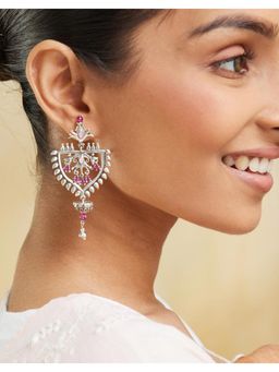 Fabindia - Pink Stone Dangler Earrings