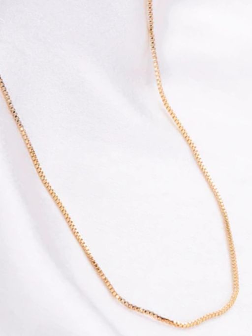 LuxeVogue 18K Gold Plated 925 Sterling Silver Box Chain for Men and Women, 18 Inches